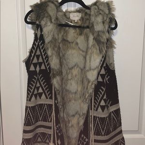Miss Me Faux Fur Sweater Vest